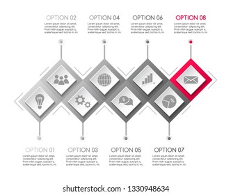 Infographic with business icons. Vector
