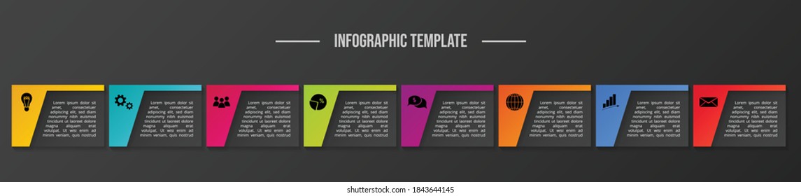 Infographic with business icons. Vector