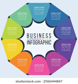 Infografía de información empresarial 10 Pasos, objetos, Elementos u opciones Plantilla de diseño de infografías