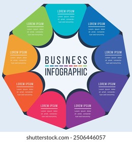 9 Pasos, objetos, Elementos u opciones Plantilla de diseño de infografías