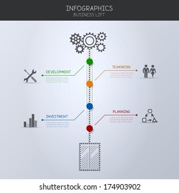 Infographic. Business lift concept.