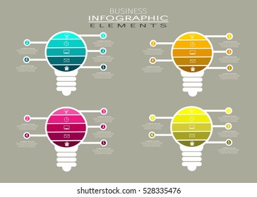 Infographic business light bulb vector design template.