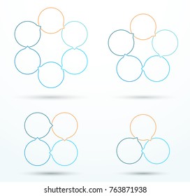 Infographic Business Linked Outline Circle Diagrams A