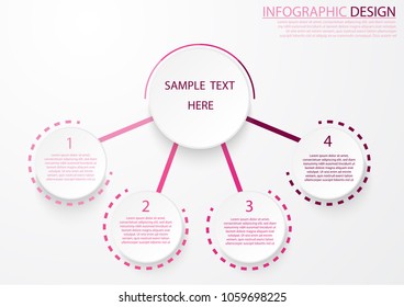infographic business presentation template with 4 circle options,4 steps