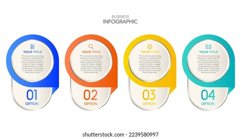 Infographic Business process options or steps , colorful icons ,vector infographic template.stock Vector illustration