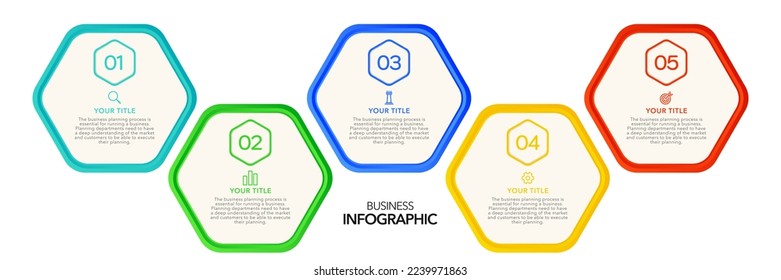 Infografía Opciones o pasos de procesos de negocio , iconos coloridos ,plantilla de infografía vectorial.ilustración vectorial