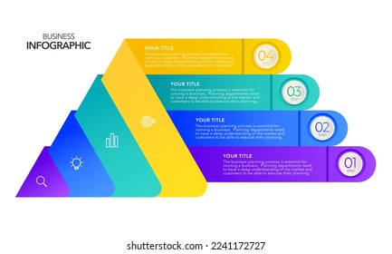 Infografía Opciones o pasos de procesos de negocio , iconos coloridos ,plantilla de infografía vectorial.ilustración vectorial