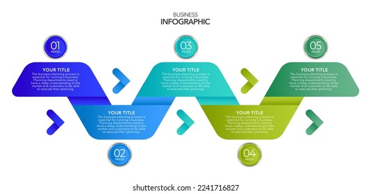 Infografía Opciones o pasos de procesos de negocio , iconos coloridos ,material de plantillas de infografía vectorial Ilustración vectorial