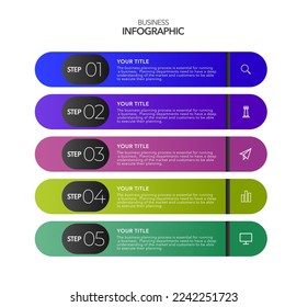 Infographic Business process options or steps , colorful icons ,vector infographic template.stock Vector illustration	
