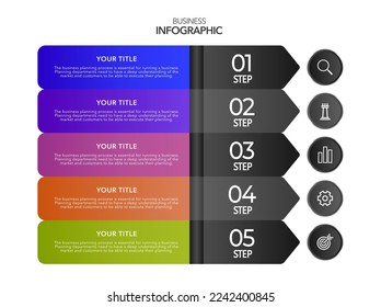 Infographic Business process options or steps , colorful icons ,vector infographic template stock Vector illustration