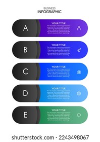 Infografik Optionen oder Schritte für Geschäftsprozesse , bunte Symbole , Vektorgrafik-Vorlage.Stock Vektorgrafik