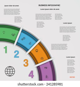 Infographic business process or workflow for Your  project. Vector illustration template with text areas on 4 positions