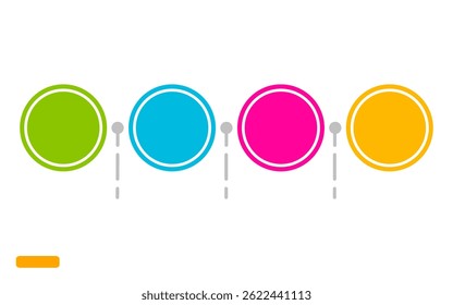 Infographic for business promotion with a time line of four colored circles.