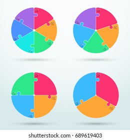 Infographic Business Puzzle Connected Cycle Diagram B