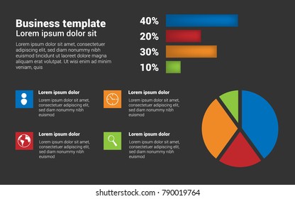 Infographic business report template layout design element vector illustration can be used for workflow, layout, number