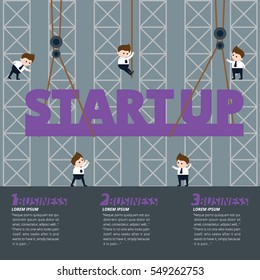 Infographic business start up shape template design.building to success concept vector illustration / graphic or web design layout.