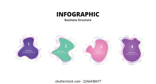 infographic business structure fluid design, unique, interesting color