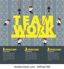 Infographic business team work shape template design.building to success concept vector illustration / graphic or web design layout.