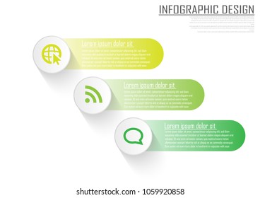 infographic business template with 3 options box