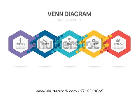Infographic business template 5 steps options, presentation workflows with process diagram elements vector illustration.