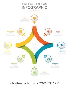 Infographic business template. Cycle diagram divided into 4 segments. Concept presentation.