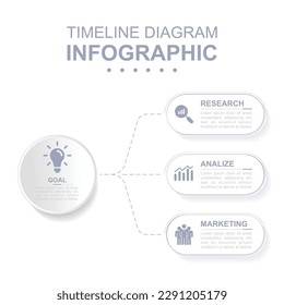 Infographic business template. Flowchart infographic in neumorphic style. Concept presentation.
