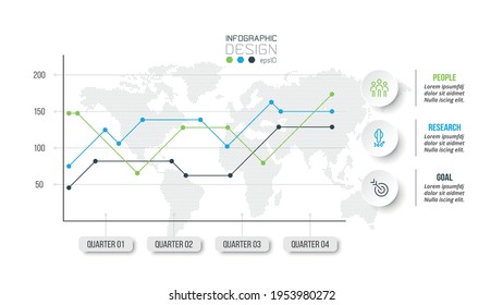 Infographic business template with graph or chart design.