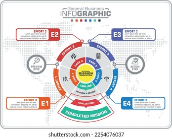 Infographic for business template with international map background vector 02