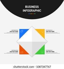 Infographic business template layout design with 4 options, vector illustration