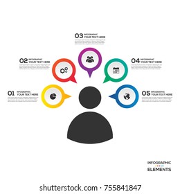 Infographic business template layout design with 5 options vector illustration