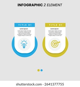 infographic, business infographic, infographic template, lightbulb icon, target icon, creative layout, editable vector, business concept, strategy design, presentation slide, blue and yellow, minimal 