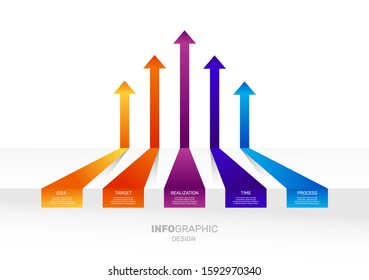 Infographic business template for presentation. Concept for infographic with arrow color. Timeline infographics design vector and marketing. Purpose idea.