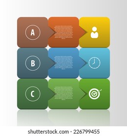 Infographic business template. Squares style Vector