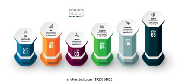 Infographic business template with step or option.