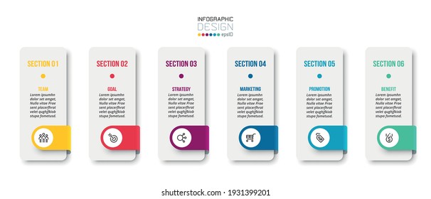 Infographic business template with step or option design.