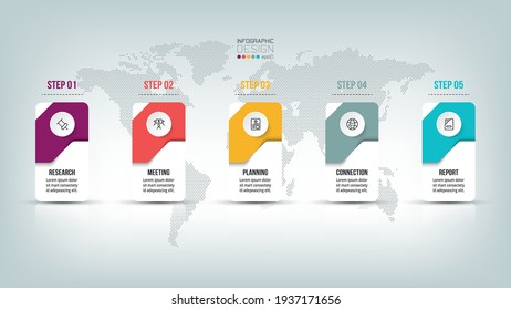 Infographic business template with step or option design.