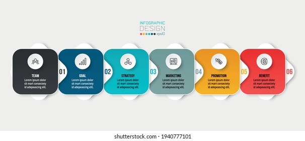 Plantilla de negocio de infografía con diseño de paso o opción.