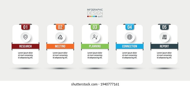Infographic business template with step or option design.