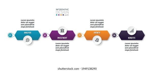 Infographic business template with step or option design.