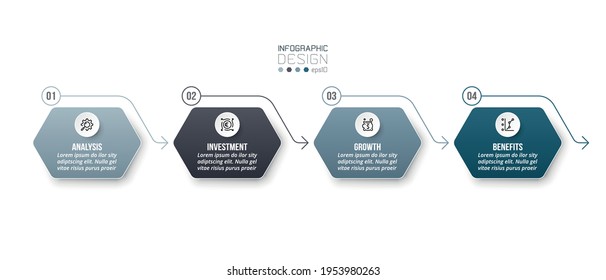Infographic business template with step or option design.
