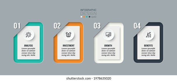Infographic business template with step or option design.