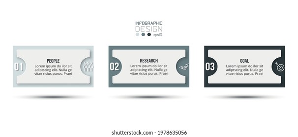 Infographic business template with step or option design.