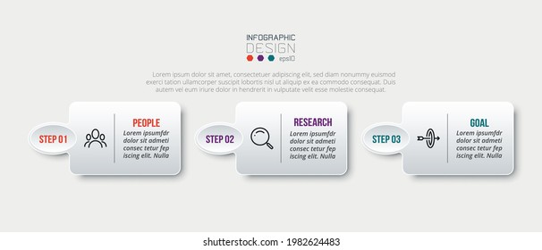 Infographic business template with step or option design.