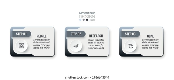Infographic business template with step or option design.