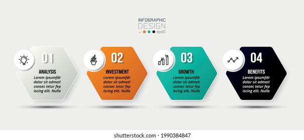 Infographic business template with step or option design.