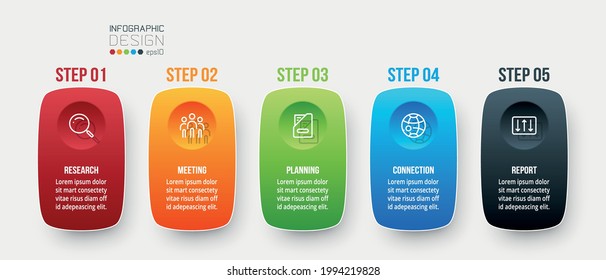 Infographic business template with step or option design.