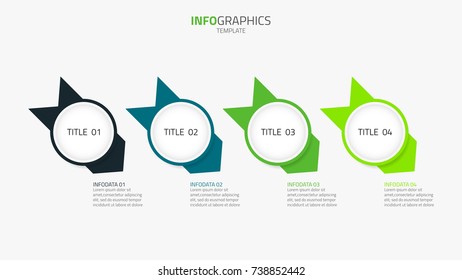 Infographic business template. Vector modern banner,circles text box,arrow design.Abstract elements for 4 steps or options,some title.Vector illustration.