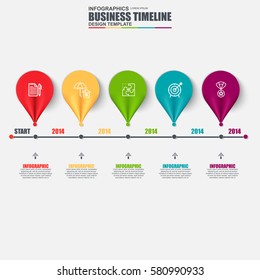 Infographic business timeline data visualization vector design template. Can be used for steps, options, parts or process, workflow, diagram, flowchart concept, marketing icons, info graphics.