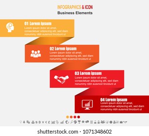 Infographic business timeline process chart template.  marketing icons can be used for workflow layout, report, . Business concept with 4 options, steps or processes. Vector