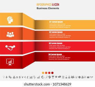 Infographic business timeline process chart template.  marketing icons can be used for workflow layout, report, . Business concept with 4 options, steps or processes. Vector